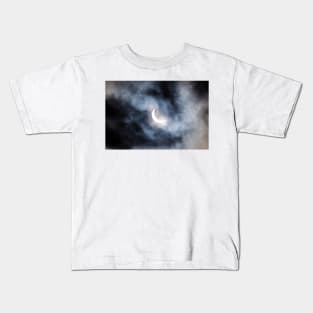 Partial solar eclipse through clouds Kids T-Shirt